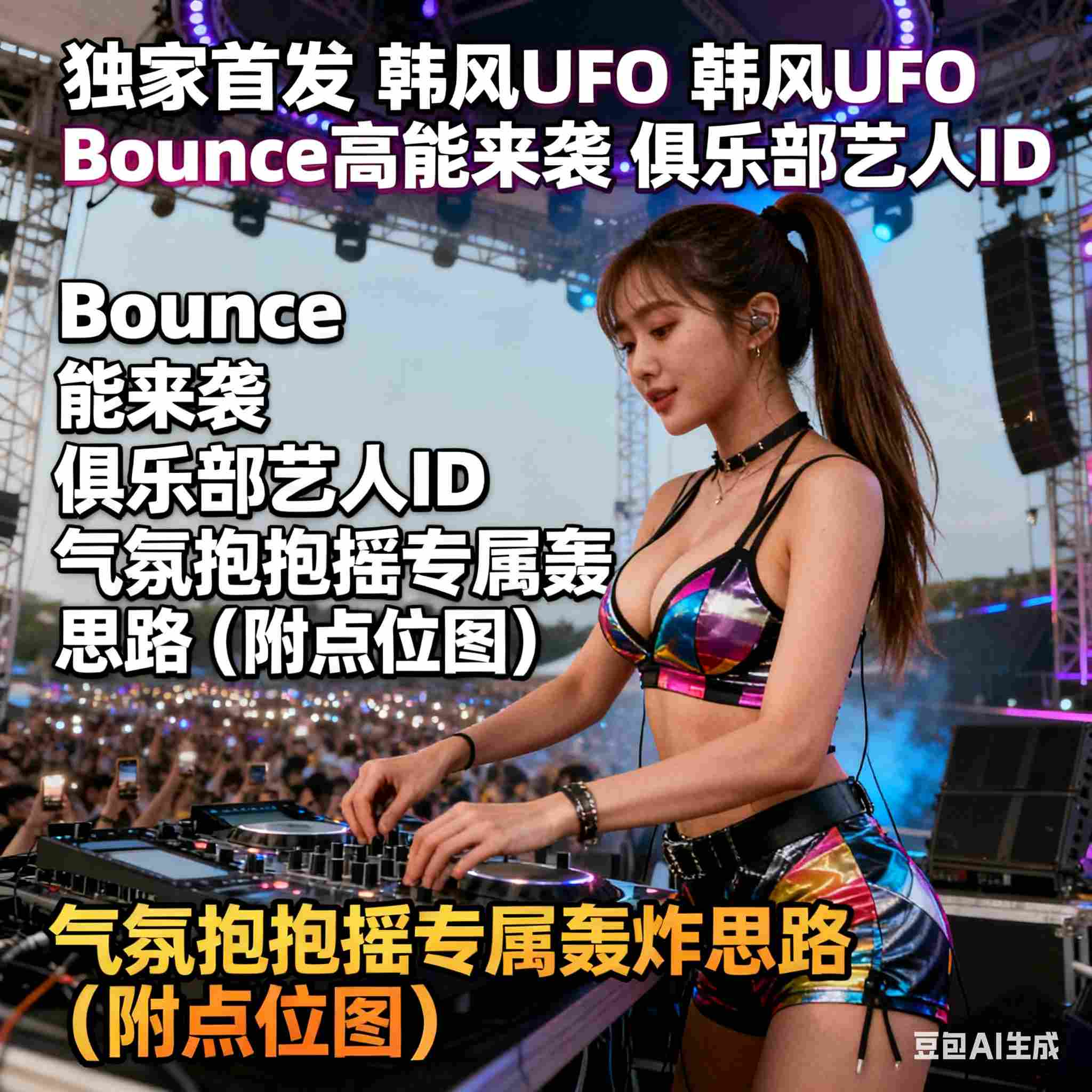 独家首发 韩风UFO Bounce高能来袭 俱乐部艺人ID 气氛抱抱摇专属轰炸思路（附点位图）