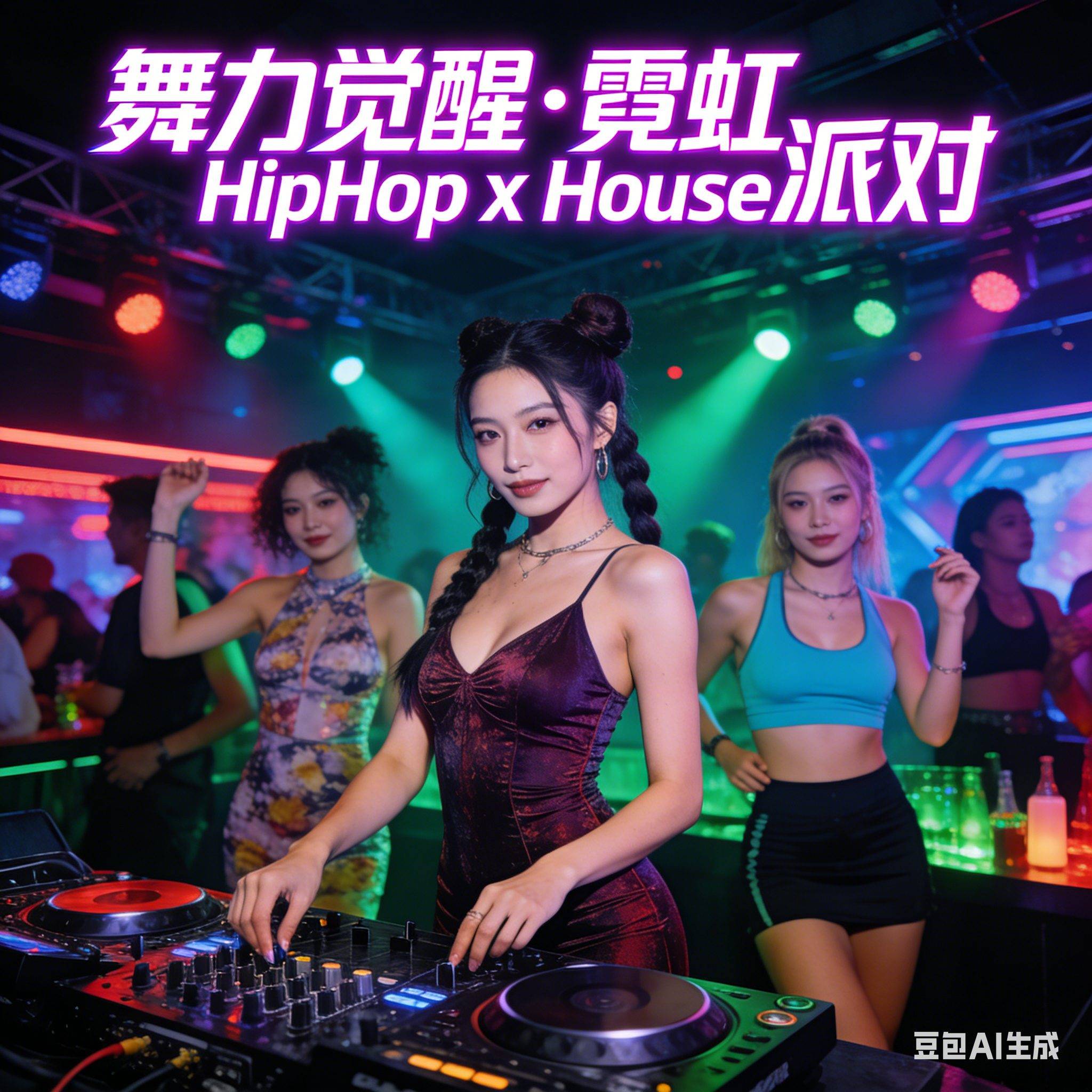 潮拽炫酷 霓虹跳舞俱乐部100-128 HipHop x House紧凑思路 丝滑细腻 舞力觉醒