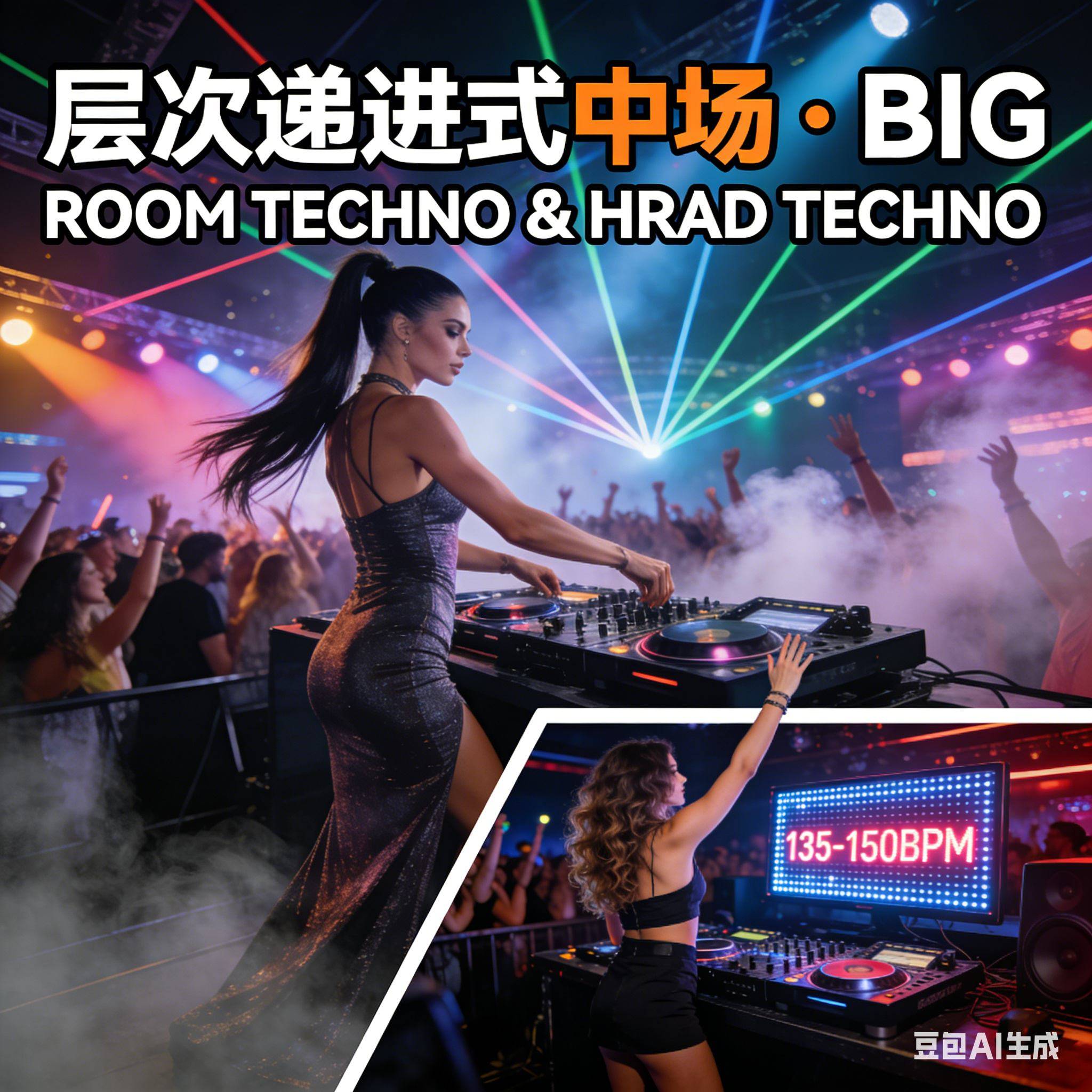 层次递进式中场 135-150 BIG ROOM TECHNO & HRAD TECHNO多元素完美buff 情绪上升