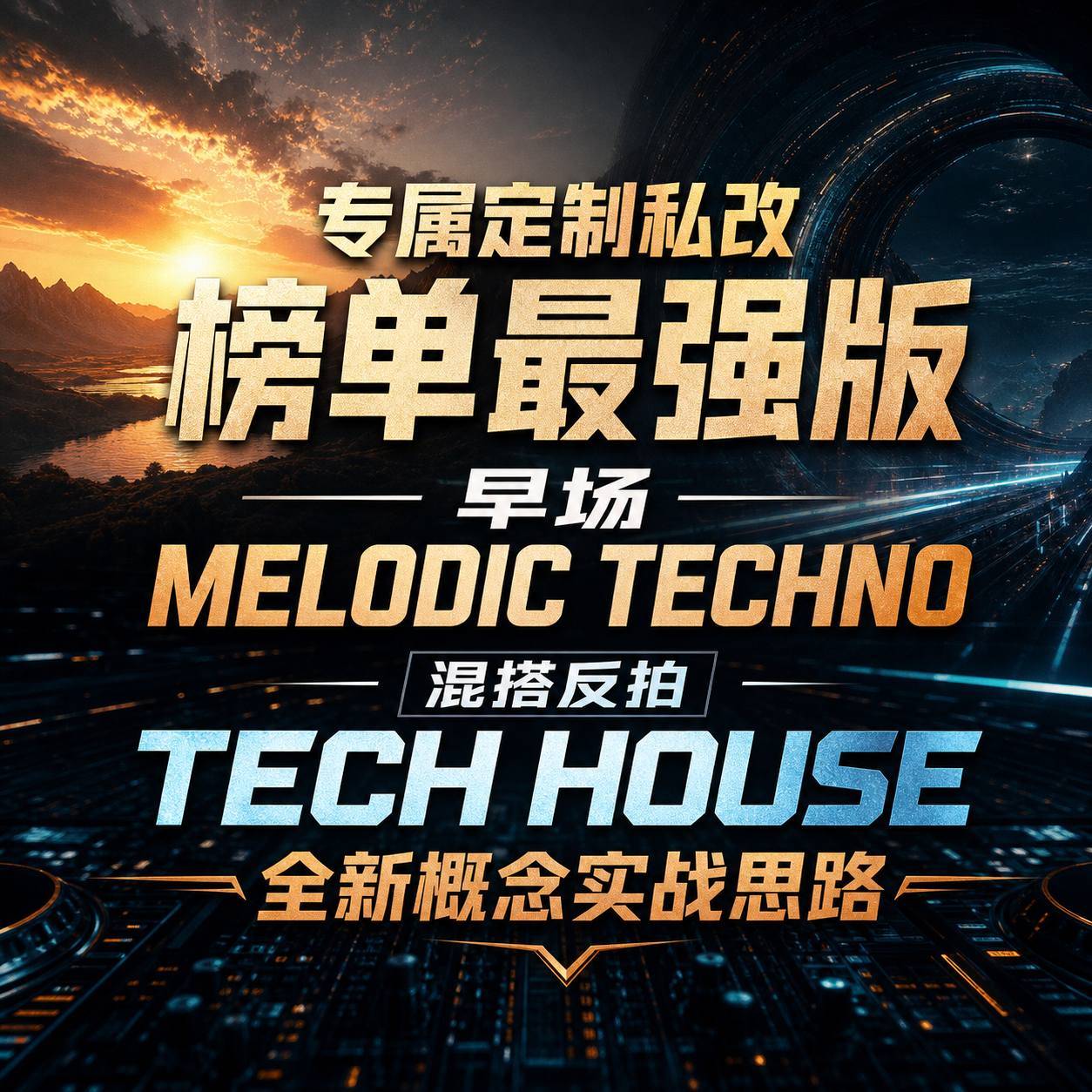 专属定制私改榜单最强版 早场MELODIC TECHNO 混搭反拍TECH HOUSE全新概念实战思路
