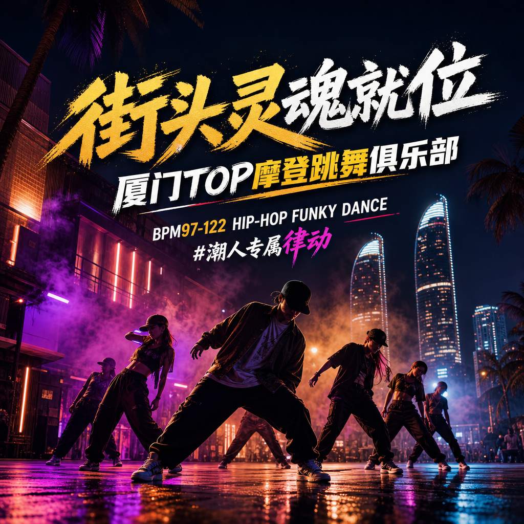 街头灵魂就位 厦门TOP摩登跳舞俱乐部 BPM97-122 HIP-HOP FUNKY DANCE 精品编排#潮人专属律动 (含点位图)