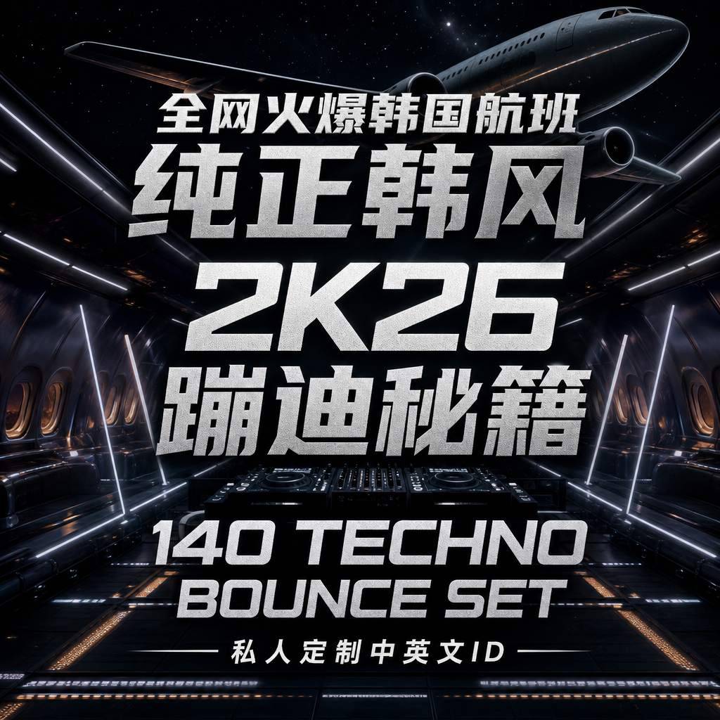 全网火爆韩国航班 纯正韩风 2K26蹦迪秘籍 140 TECHNO BOUNCE SET##私人定制中英文ID
